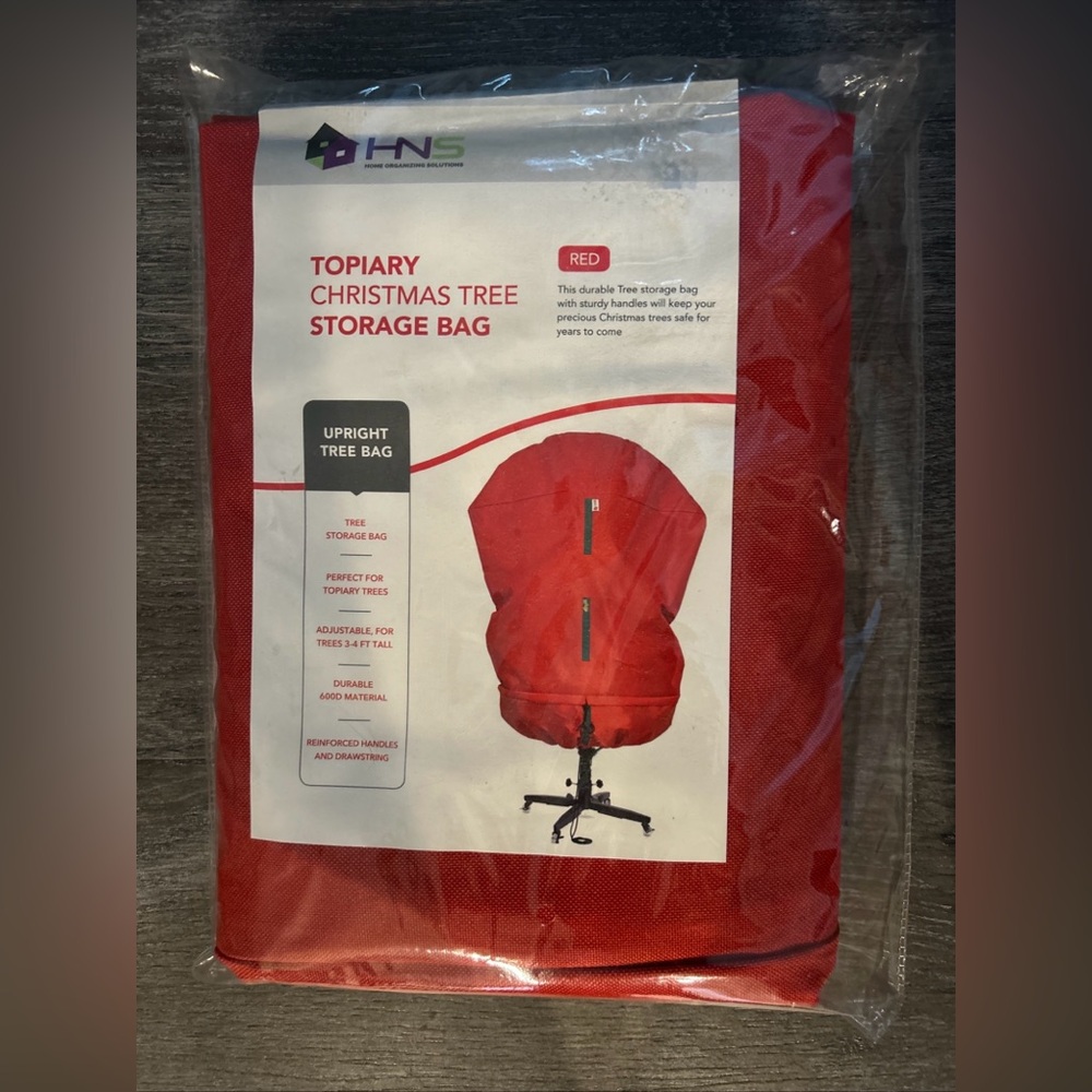 Red Topiary Christmas Tree Storage Bag